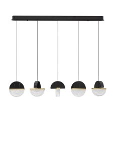 Lampa wisząca wielopunktowa czarna LED marmurowe szklane okrągłe klosze 16cm designerska nowoczesna ściemnialna do salonu i sypialni Luces Exclusivas 