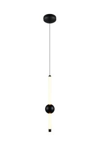 Lampa wisząca LED tuba z kulą czarna designerska uniwersalna dekoracyjna ściemnialna MELITA 331510132 Trio