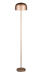 Nowoczesna dekoracyjna lampa podłogowa LED brązowa półokrągły klosz minimalistyczna klasyczna metalowa ściemnialna JEFF R49151165 Rl