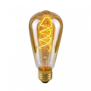Żarówka Dekoracyjna LED E27 4W 2200K Warm ST64 Spiral Amber 