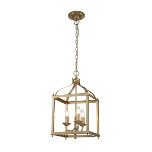 Średnia lampa wisząca Larkin 3 źródła światła naturalny mosiądz designerska metalowa KL-LARKIN-P-M-PNBR KICHLER