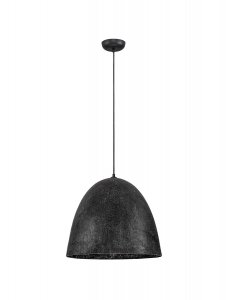 Nowoczesna lampa wisząca półokrągły czarny abażur jedwab i papier designerska uniwersalna możliwość ściemniania TALVORA LE45311 Luces Exclusivas