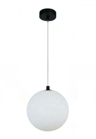 Czarna lampa wisząca mleczny szklany opalowy klosz 18cm BUBBLES 1 AZ5918 + AZ6733 Azzardo 