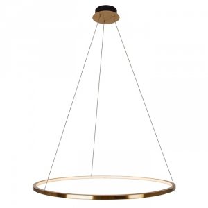 Złota Lampa Wisząca LED Okrąg QUEEN P0493 MAXLIGHT