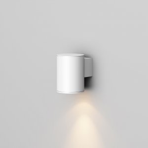 Nowoczesny kinkiet elewacyjny zewnętrzny minimalistyczny metalowy biały tuba podświetlający ścianę Shim MAYTONI O303WL-L5W3K