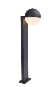 Lampa zewnętrzna ogrodowa słupek nowoczesna minimalistyczna kula szara aluminiowa LOOMA IP54 7138001118 LUTEC