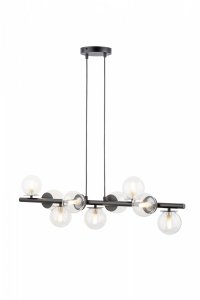Czarna lampa wisząca na listwie szklane kule Avola 9 zwis Sigma 40793