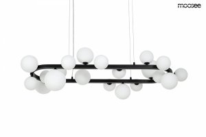 Czarna lampa wisząca owalna mleczne klosze ALURE OVAL 120 MSE1501100606/MILK Moosee