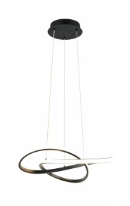 Minimalistyczna lampa wisząca LED czarna podwójny zawinięty okrąg geometryczna uniwersalna MANSA R33111132 Rl