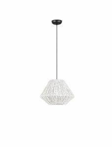 Lampa wisząca tkaninowa biała boho rustykalna designerska industrialna Luces Exclusivas