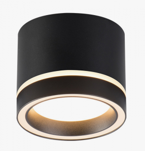 Dekoracyjna lampa sufitowa nowoczesna natynkowa tuba spot sufitowy aluminium czarny KENDAL LP-6331/1SM R2 BK BK Light Prestige