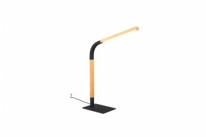 Nowoczesna Czarna Dekoracyjna Lampka Stołowa LED Drewniana NORRIS 545210132 TRIO