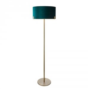 Lampa podłogowa abażurowa zielona klasyczna nowoczesna designerska salonowa Hayfield 95838 ENDON