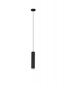 Klasyczna lampa wisząca aluminiowa czarna tuba minimalistyczna uniwersalna możliwość ściemniania TORVILA LE45614 Luces Exclusivas
