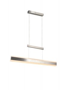 Nowoczesna uniwersalna lampa wisząca LED minimalistyczna srebrna metalowa listwa podłużna ściemnialna ARCOLA 331210307 Trio