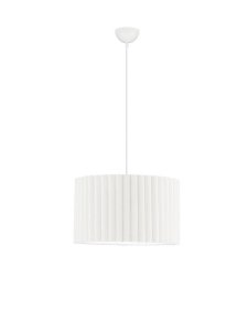 Lampa wisząca biała lniany abażur plisowany okrągły nowoczesna minimalistyczna dekoracyjna Luces Exclusivas
