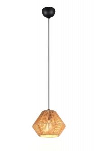 Lampa wisząca z przędzy papierowej brązowa owalna boho rystykalna industrialna minimalistyczna nad stół do salonu sypialni LUCILLE R36111026 Rl 