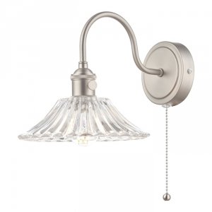 Chrom Kinkiet Ścienny Vintage Szklany Klosz HADANO HAD0761-05 DAR LIGHTING