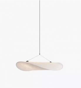 Lampa wisząca owalna materiałowa biała 70cm minimalistyczna klasyczna uniwersalna TENSE 21230 New Works