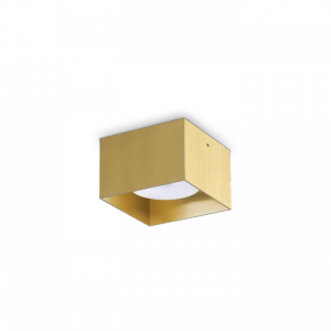 Nowoczesna Oprawa Sufitowa Mosiądzowana Kwadrat SPIKE PL1 317502 IDEAL LUX