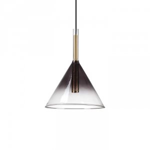 Lampa Wisząca Nowoczesna Minimalistyczna Czarny Szklany Klosz EMPIRE SP1 CONO 309798 IDEAL LUX