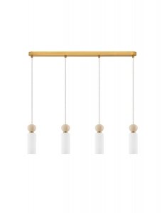  Nowoczesna złota lampa wisząca 4 źródła światła podłużny szklany klosz ozdobna kula minimalistyczny designerski możliwość ściemniania CORVIZO LE45275 Luces Exclusivas