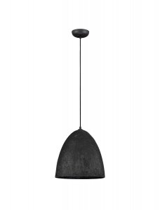 Nowoczesna lampa wisząca półokrągły czarny abażur jedwab i papier designerska uniwersalna możliwość ściemniania TALVORA LE45310 Luces Exclusivas