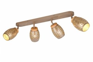 Nowoczesny plafon lampa sufitowa 4-płomienna brązowa regulowane tuby klasyczna w stylu orientalnym metalowa drewniany dekor BIDAR R81574065 Rl