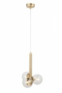 Lampa wisząca Perla Lux 3 zwis Sigma 40855 złoty szczotkowany/ transparentny
