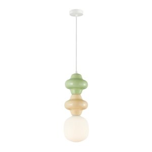 Ceramiczna designerska żółto zielona lampa wisząca LATERA Italux PND-94331B-1S-MLTI