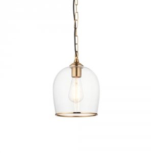 Szklana lampa wisząca nowoczesna klasyczna minimalistyczna mosiężna półokrągła Ashcroft 120624 ENDON