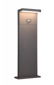 Słupek ogrodowy LED kolor antracyt aluminiowy minimalistyczny klasyczny uniwersalny czujnik ruchu i zmierzchu ściemnialny BLYDE HYBRID IP65 553569142 Trio 
