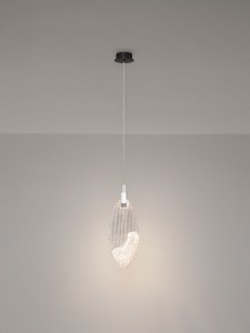 Lampa wisząca LED owalna szklany klosz z wgłębieniami designerska nowoczesna ściemnialna ROALES LE46143 Luces Exclusivas
