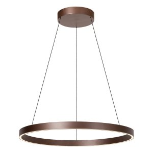 Lampa wisząca LED aluminiowa brązowa okrąg klasyczna minimalistyczna ściemnialna LIANE 46404/80/97 Lucide