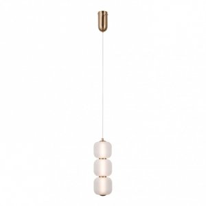 Nowoczesna Dekoracyjna Lampa Wisząca LED W Kolorze Złotym GANTI PND-34362-3V-HBR-OPAL ITALUX