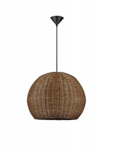 Lampa wisząca rattanowa okrągła boho rustykalna industrialna nad stół do salonu sypialni ściemnialna Luces Exclusivas