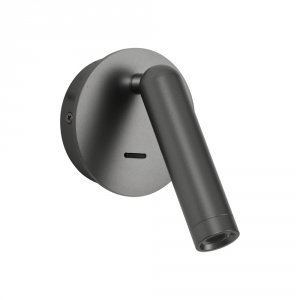 Szary kinkiet reflektor z wyłącznikiem regulowany LED 2,5W Carda Italux WL-64834-1-GR