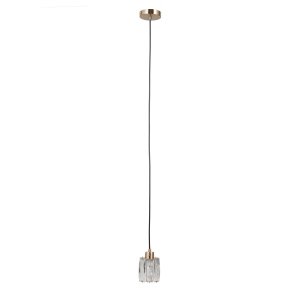 Kryształowa lampa wisząca pojedyncza zwis Torno Italux PND-40813-1-HBR jadalniana nad stół