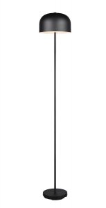 Nowoczesna dekoracyjna lampa podłogowa LED czarna półokrągły klosz minimalistyczna klasyczna metalowa ściemnialna JEFF R49151132 Rl