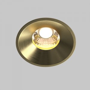 Mosiężna oprawka wpuszczana wbudowana w sufit LED okrągła minimalistyczna Round MAYTONI DL058-12W3K-BS