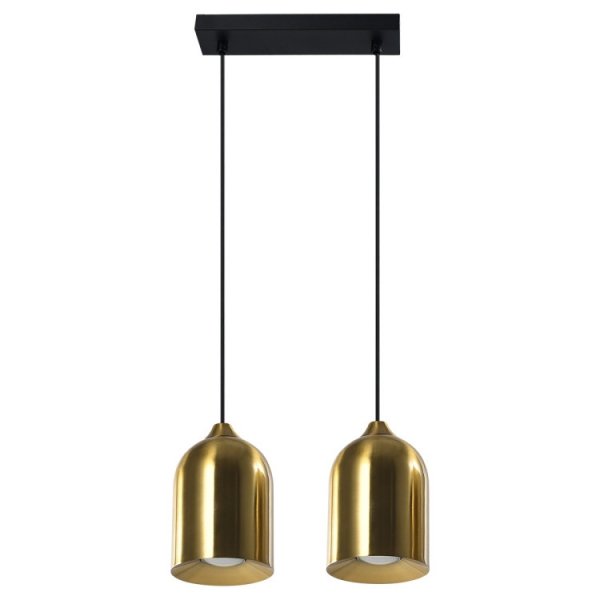 Prosta elegancka lampa wisząca czarno złota metalowa loftowa minimalistyczna NILO LP-0110/2L GD LIGHT PRESTIGE