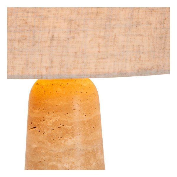 Lampa stołowa nocna trawertyn lniany klosz okrągły minimalistyczna designerska nowoczesna NIMUE 05556/81/41 LUCIDE