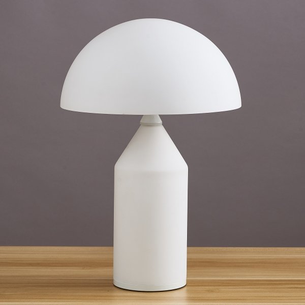 Biała lampka stołowa nocna w kształcie grzybka szklana klasyczna minimalistyczna uniwersalna BELFUGO MT1234-250 WHITE Step Into Design