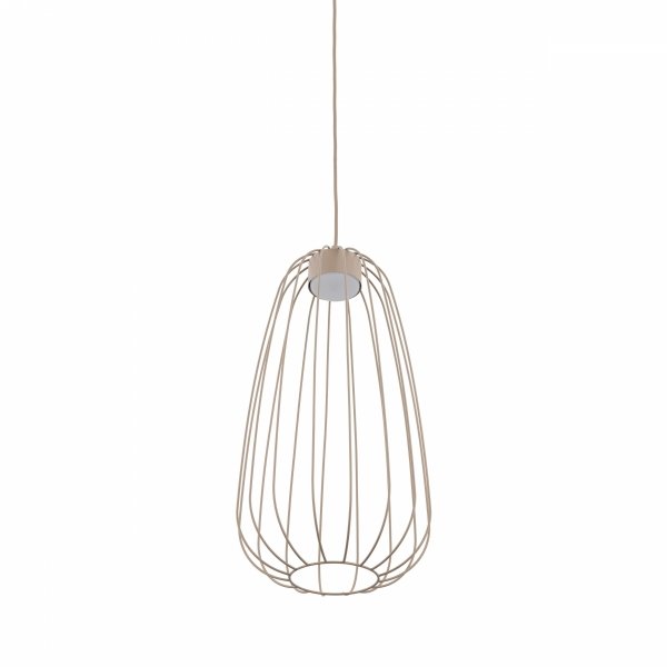 Beżowa lampa wisząca ażurowa druciana owalna minimalistyczna loftowa uniwersalna klasyczna SPHERA S 11309 TK-LIGHTING