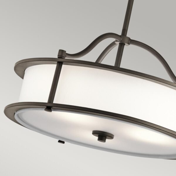 Lampa wisząca półplafon Emory 3 źródła światła stary brąz klasyczna metal i szkło KL-EMORY-P-S KICHLER