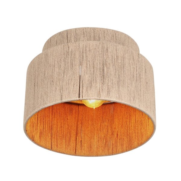 Nowoczesny plafon lampa sufitowa wykonana z juty beżowa uniwersalna minimalistyczna okrągła SMILLA 666800136 Trio