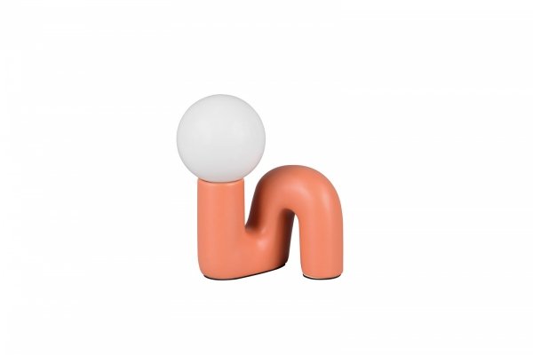 Lampka stołowa nocna pomarańczowa ceramiczna designerska dekoracyjna na komodę QUINN R56821040 RL