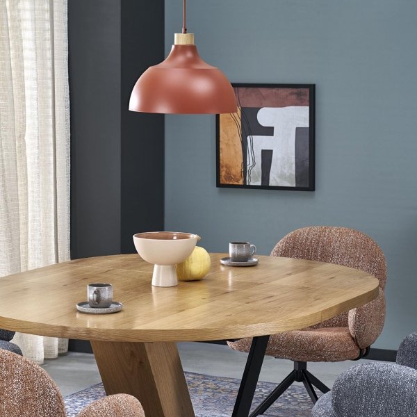 Minimalistyczna lampa wisząca w stylu rustykalnym kolor brick z elementem drewnianym CAP BRICK 6927 TK-Lighting 