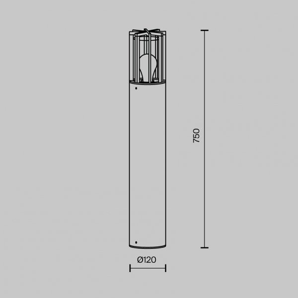 Minimalistyczny Słupek Ogrodowy Zewnętrzna lampa Stojąca Grafitowa Barrel Maytoni O453FL-01GF