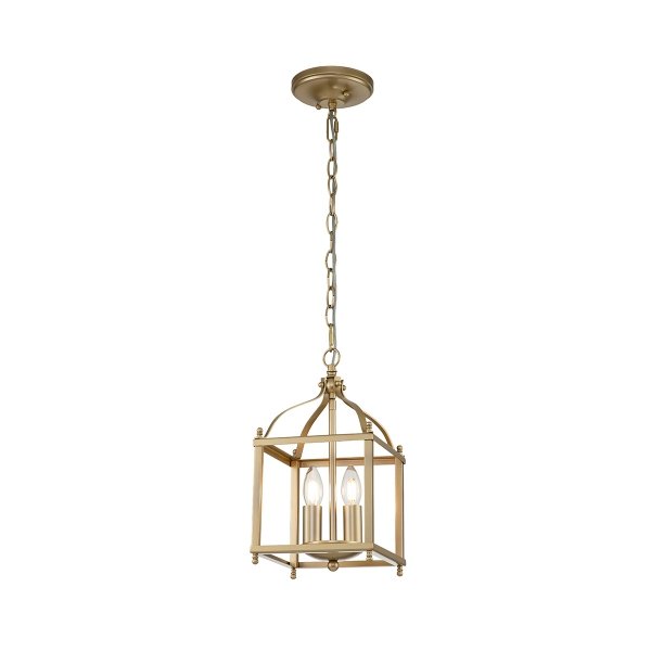 Mała lampa wisząca Larkin 2 źródła światła naturalny mosiądz designerska metalowa KL-LARKIN-P-S-PNBR KICHLER